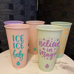 TAL Color Changing Plastic Cups/Tumblers Set or 5- 24 oz, Multi Color